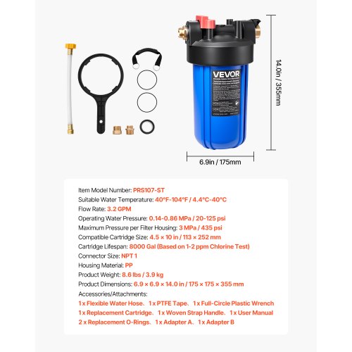 RV Water Filtration System Drinking Water Filter System with Replaceable
