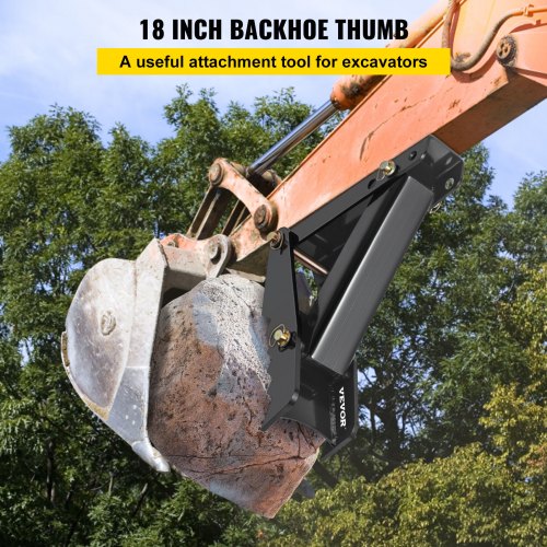 18 Backhoe Thumb 12 Teeth Thickness Heavy Duty Excavator Thumb Black