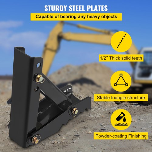 18 Backhoe Thumb 12 Teeth Thickness Heavy Duty Excavator Thumb Black