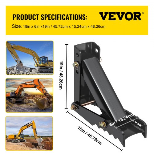18 Backhoe Thumb 12 Teeth Thickness Heavy Duty Excavator Thumb Black