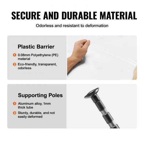 Dust Barrier Poles Carry Bag 10 Ft Poles with 4 Telescoping Poles and 328x1312