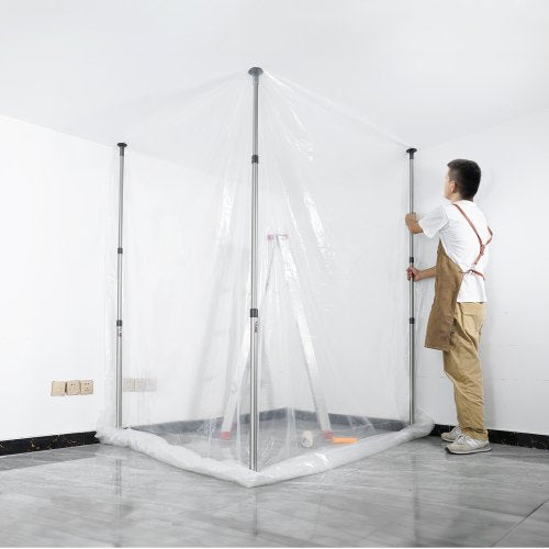 Dust Barrier Poles 12 Ft Dust Barrier System with 4 Telescoping Poles