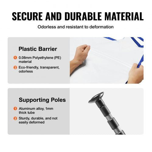 Dust Barrier Poles 10 Ft Barrier Poles Dust Barrier System with 4