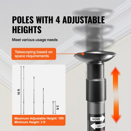 Dust Barrier Poles 10 Ft Barrier Poles Dust Barrier System with 4