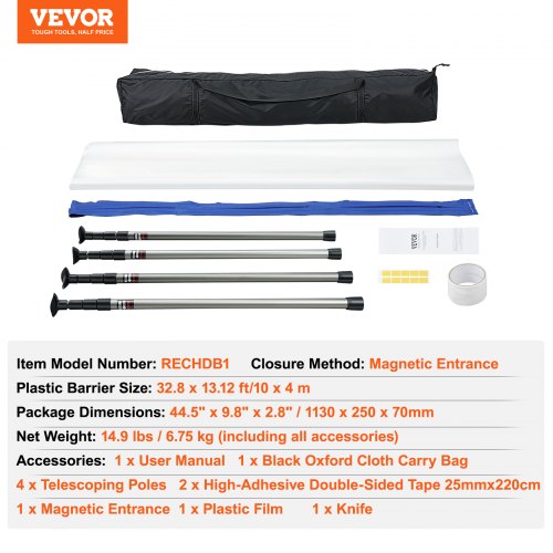 Dust Barrier Poles 10 Ft Barrier Poles Dust Barrier System with 4