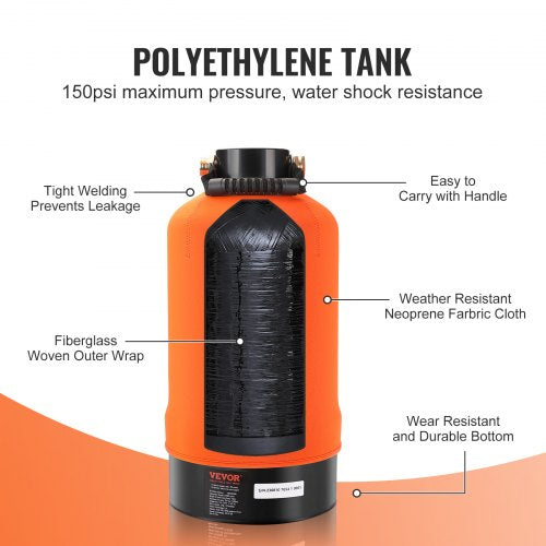 RV Water Softener 16000 Grain Portable Water Softener with 34 Brass