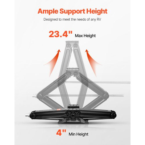 6500 Lbs Rv Scissor Jacks 4234 In Stabilizer Leveling Set Of 4 Heavy Duty Jack