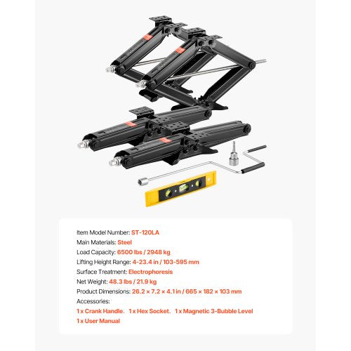 6500 Lbs Rv Scissor Jacks 4234 In Stabilizer Leveling Set Of 4 Heavy Duty Jack