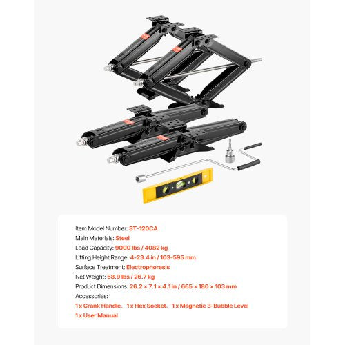 9000 Lbs Rv Scissor Jacks 4234 In Stabilizer Leveling Set Of 4 Heavy Duty Jack