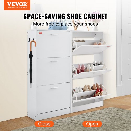 Shoe Cabinet with 3 Flip Drawers Shoe Storage Cabinet for Entryway Free