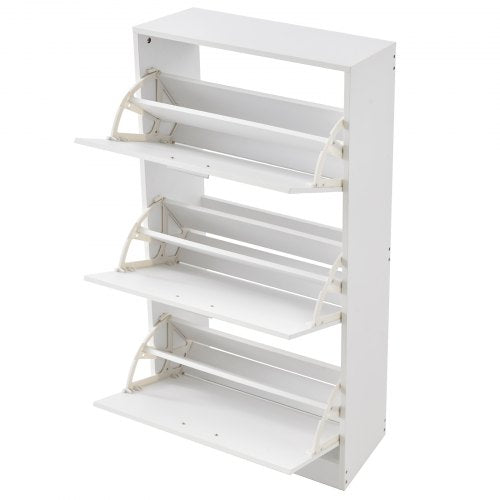 Shoe Cabinet with 3 Flip Drawers Shoe Storage Cabinet for Entryway Free