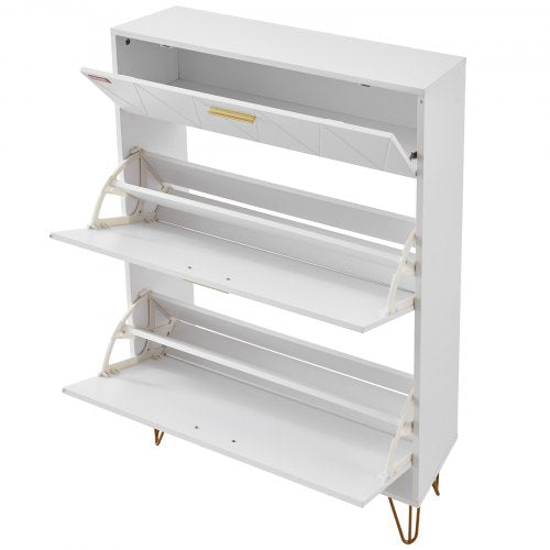 Shoe Cabinet with 3 Flip Drawers Shoe Storage Cabinet for Entryway Free