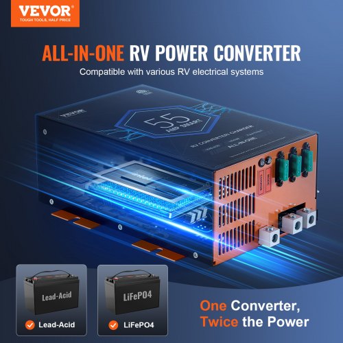 RV Converter 55 Amp 110V AC to 12V DC RV Power Converter Battery Charger