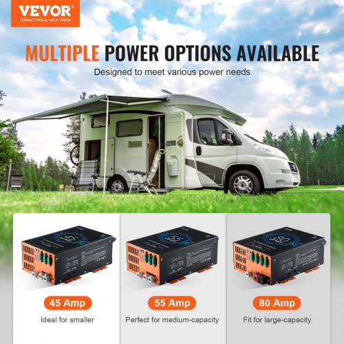 RV Converter 80 Amp 110V AC to 12V DC RV Power Converter Battery Charger
