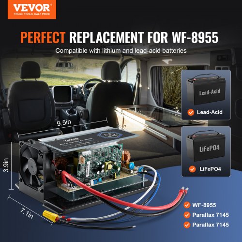 WF8955ADMBA Main Board Assembly 55 Amp RV Converter Replacement Unit