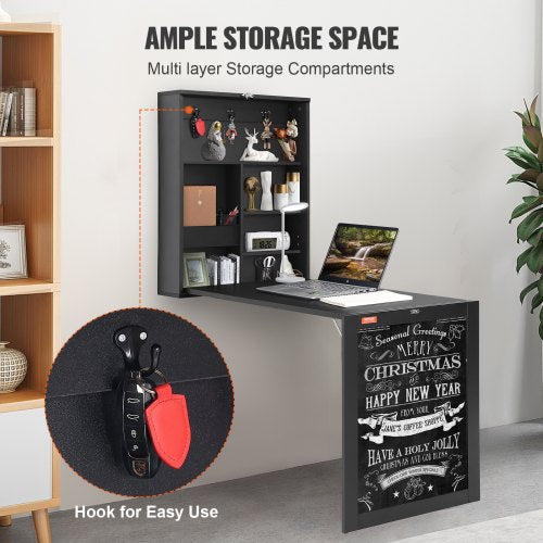 Wall Mounted Desk Fold out Convertible Desk MultiFunction Folding Wall