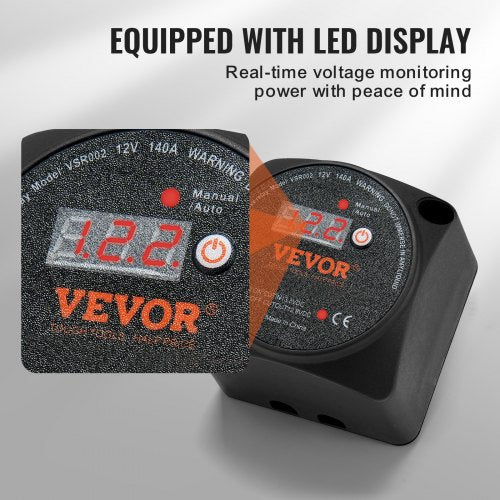 Dual Battery Isolator Kit 12V 140Amp Manual and Auto Modes VSR Voltage