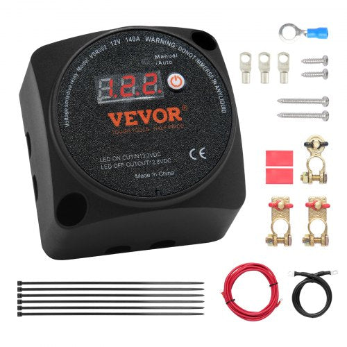 Dual Battery Isolator Kit 12V 140Amp Manual and Auto Modes VSR Voltage