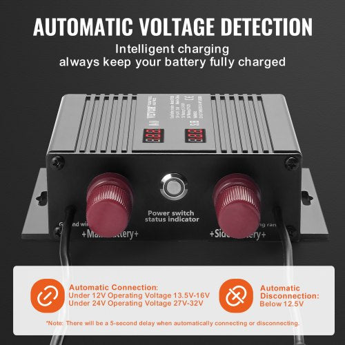 250 AMP Dual Battery Smart Isolator 12V24V Universal VSR Voltage