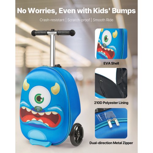 Rideon Luggage 20 L Capacity 20 Inches Kids Scooter Suitcase with Flash