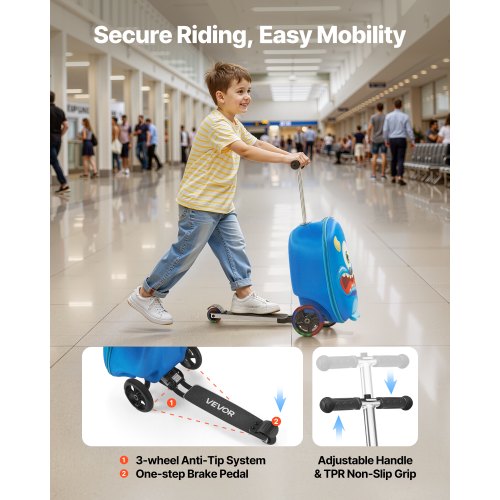 Rideon Luggage 20 L Capacity 20 Inches Kids Scooter Suitcase with Flash