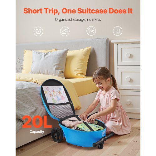 Rideon Luggage 20 L Capacity 20 Inches Kids Scooter Suitcase with Flash