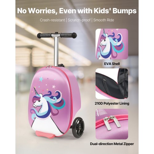 Rideon Luggage 20 L Capacity 20 Inches Kids Scooter Suitcase with Flash