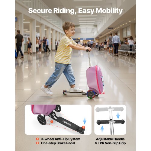 Rideon Luggage 20 L Capacity 20 Inches Kids Scooter Suitcase with Flash