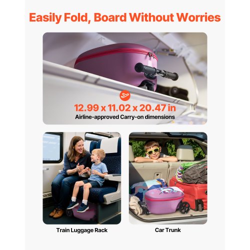 Rideon Luggage 20 L Capacity 20 Inches Kids Scooter Suitcase with Flash