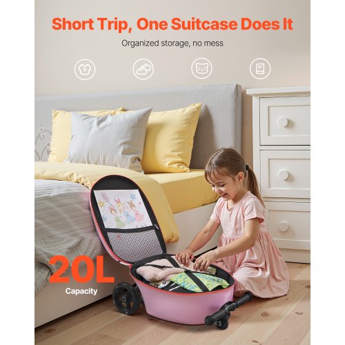 Rideon Luggage 20 L Capacity 20 Inches Kids Scooter Suitcase with Flash