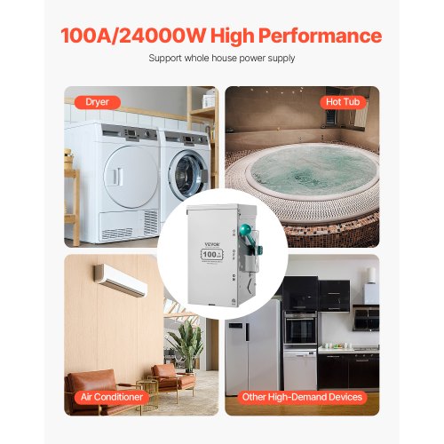 100A Generator Transfer Switch 24000W Manual Transfer Switch Heavy Duty
