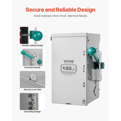 100A Generator Transfer Switch 24000W Manual Transfer Switch Heavy Duty
