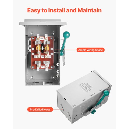 100A Generator Transfer Switch 24000W Manual Transfer Switch Heavy Duty
