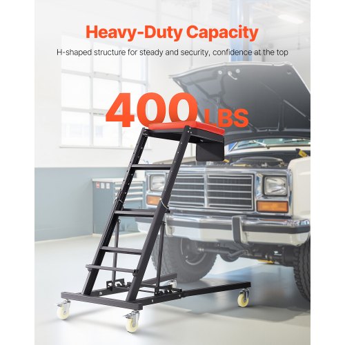 Automotive Top Creeper with Adjustable Height 48 to 76 400 LBS Capacity