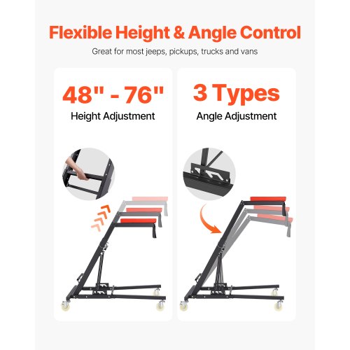 Automotive Top Creeper with Adjustable Height 48 to 76 400 LBS Capacity