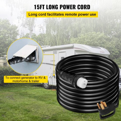 15FT Generator Power Cord 50Amp 125250volt 1450P to CS6364 Locking Connector