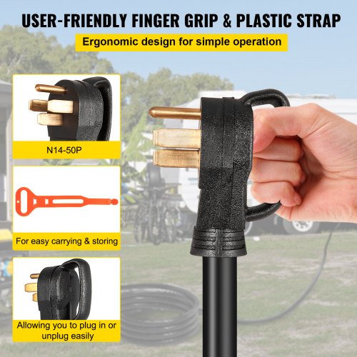15FT Generator Power Cord 50Amp 125250volt 1450P to CS6364 Locking Connector