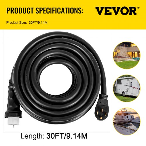 30FT Generator Power Cord 50Amp 125250volt 1450P to CS6364 Locking Connector