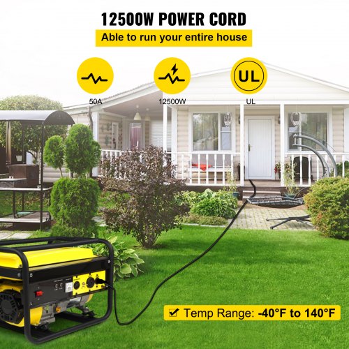 40 50A RV Camp Power Cord Generator Cord 63 81 AWG NEMA 1450P to Bare Wire