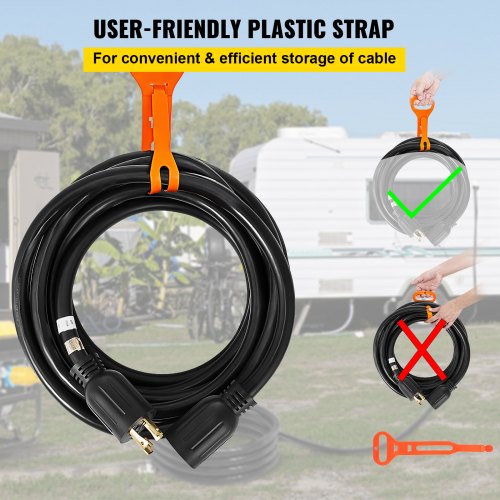 50 FT 30 Amp Generator Extension Cord SJTW 10 AWG 4 Prong NEMA L1430P