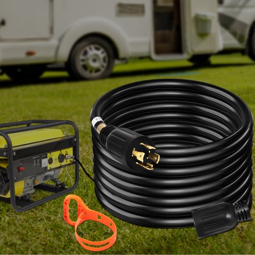 50 FT 30 Amp Generator Extension Cord SJTW 10 AWG 4 Prong NEMA L1430P