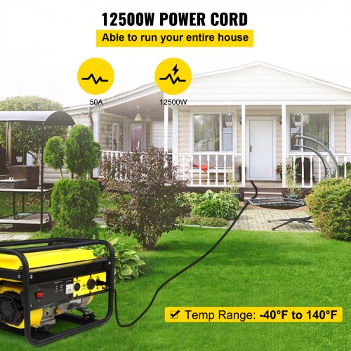 50 50A RV Camp Power Cord Generator Cord 63 81 AWG NEMA 1450P to Bare Wire