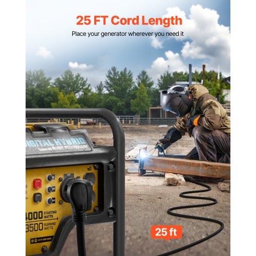 30Amp Generator Extension Cord 25 Foot 250 Volts 7500 Watts Heavy Duty