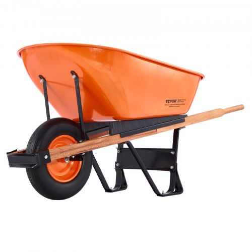 Wheelbarrow Cart 6 Cu Ft Load 330 lbs Capacity One Wheel Garden Dump