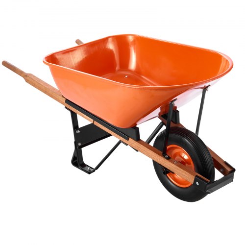 Wheelbarrow Cart 6 Cu Ft Load 330 lbs Capacity One Wheel Garden Dump