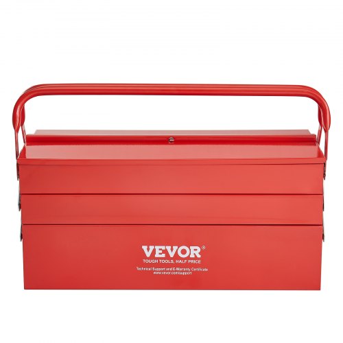 Metal Tool Box 18inch 3Tier 5Tray Portable Folding Tool Chest Organizer