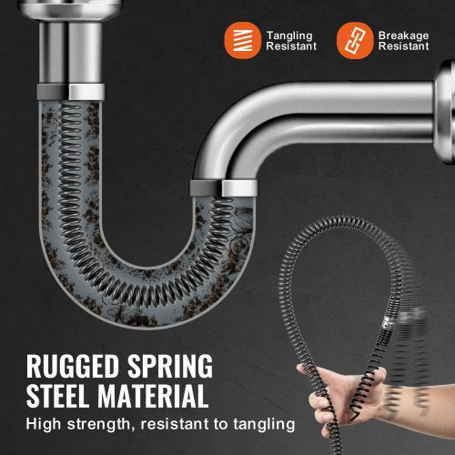 Drain Cleaning Cable 66 FT x 58 Inch Professional Sectional Drain Cleaner