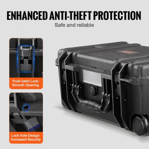 158 Cuft Weatherproof Hard Case with Retractable Pull Handles Wheels –