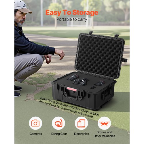 Weatherproof Hard Case Heavy Duty Protective Dry Box Case with PreCut