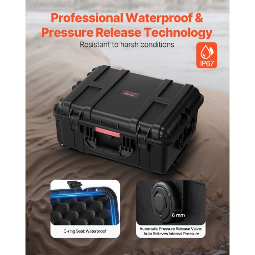 Weatherproof Hard Case Heavy Duty Protective Dry Box Case with PreCut
